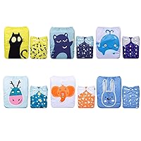ALVABABY Cloth Diaper One Size Adjustable Washable Reusable for Baby Girls and Boys 6 Pack with 12 Inserts (Unisex Color 04)