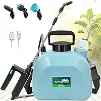 Battery Powered Garden Sprayer 2 Gallon, Upgrade Powerful Electric Sprayer with 3 Mist Nozzles, Retractable Wand, Rechargeable Handle with Adjustable Shoulder Strap for Lawn & Garden