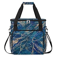 Modern Art Marble Coffee Maker Travel Carring Bag Compatible with Keurig K-Mini or K-Mini Plus Pockets Single Serve Coffee Brewer Case Carrying Storage Tote Bag Portable Coffee Pods