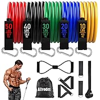 Resistance Bands, Resistance Band Set, Workout Bands, Exercise Bands for Men and Women, Exercise Bands with Door Anchor, Physical Therapy, Shape Body