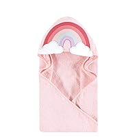 Hudson Baby Unisex Baby Cotton Animal Face Hooded Towel, Rainbow, One Size