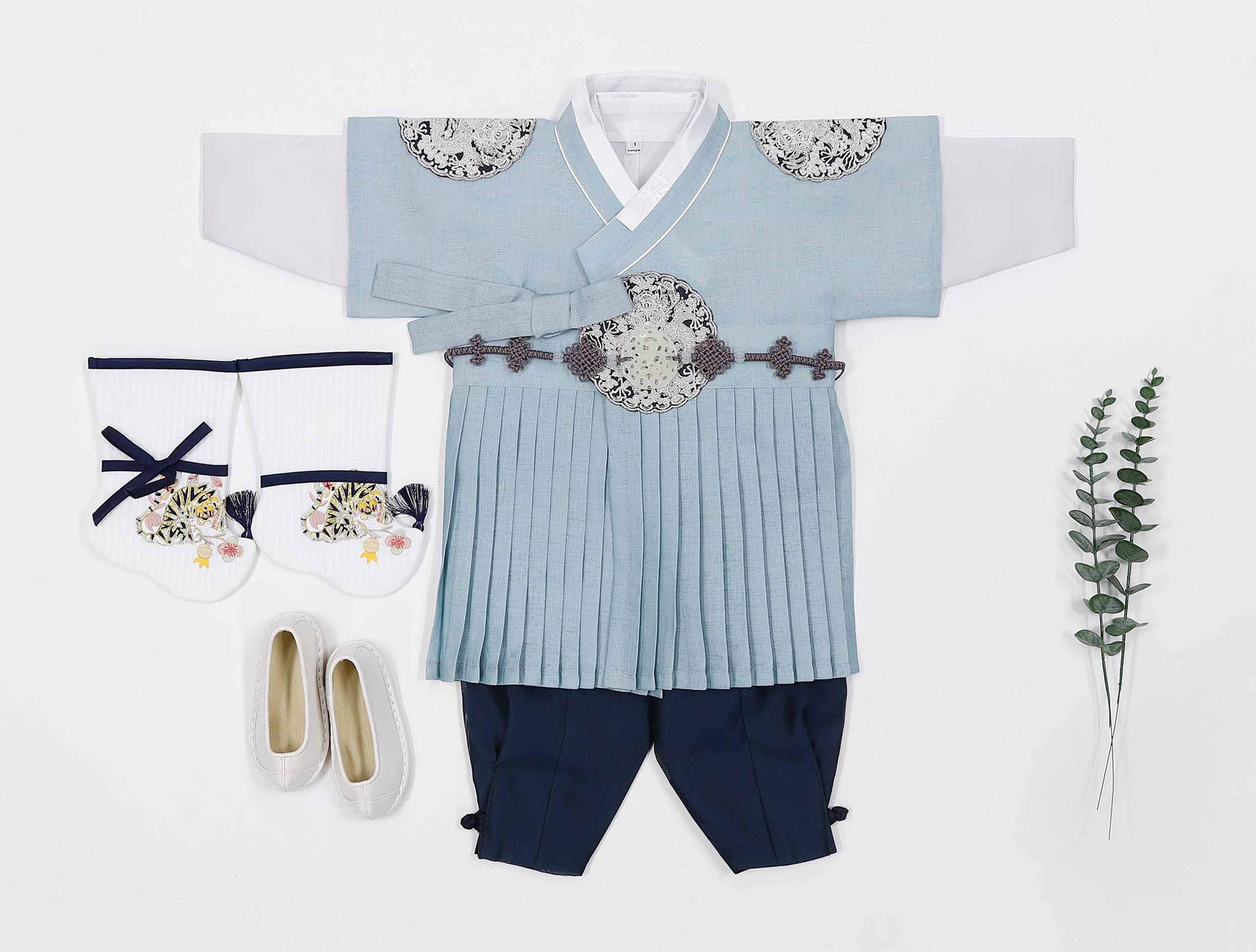 Korean Hanbok Boy Baby Traditional Clothing Set 1Age First Birthday Party Celebration Dol Prince Design Blue