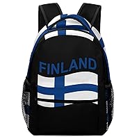 Flag of Finland Unisex Laptop Backpack Lightweight Shoulder Bag Travel Daypack