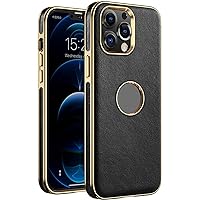 CaseCase for iPhone 13 Mini/13/13 Pro/13 Pro Max, Slim Premium Leather Shockproof Phone Cover Lightweight Plating TPU Bumper Protective Case, Wireless Charging