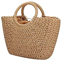YYW Straw Bags, Women's Straw Handbags Large Hobo Bag Summer Beach Tote Woven Handle Shoulder Bag