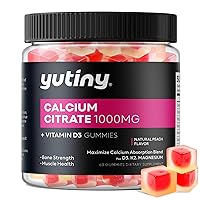 Calcium Citrate Filled Gummies, Extra Absorption Calcium Citrate 1000mg with Vitamin D3, K2 & Magnesium, Chewable Supplement for Bone, Muscle Health, 60 Count