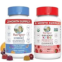 Vegan Vitamin C Gummies & Kids Probiotic USDA Organic Gummies Bundle | Immunity Support, Vegan Daily C | Supplement Kids Digestive & Gut Health Supplement for Men, Women and Kids.