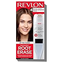 Revlon Root Erase Permanent Hair Color, Root Touchup Hair Dye, 100% Gray Coverage, 4 Dark Brown, 3.2 oz