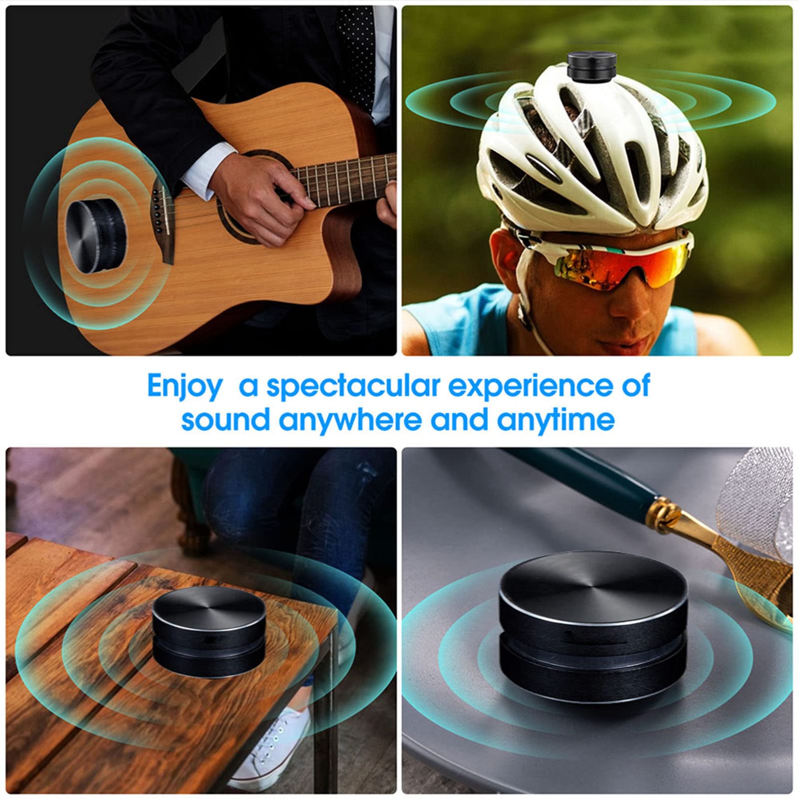 Docooler True Wireless Speakers Wirelessly Sound Creative Portable Speaker Bone Conduction Speakers Mini Loud Stereo Sound Built-in Mic Sound Box (1 Pack /2 Pack)