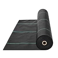 VEVOR Weed Barrier Landscape Fabric, 6*100FT Heavy Duty Garden Weed Fabric, Woven PP Weed Control Fabric, Driveway Fabric, Geotextile Fabric for Landscaping, Ground Cover, Weed Blocker Weed Mat, Black