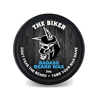 Badass Beard Care Beard Wax for Men - The Biker Scent, 2 oz - Softens Beard Hair, Leaves Your Beard Looking and Feeling More Dense