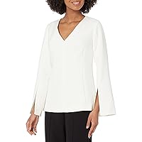 Trina Turk Women's Suiting Top with Slit Sleeves