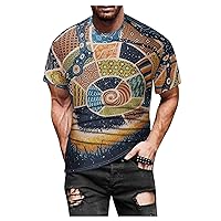 Graphic T Shirts Casual 3D Printed Mock Neck Short Sleeve Shirts Holiday Workout Workout Shirts