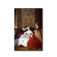 Poster Wall Art Picture Printing The Hesitant Fiancée Art Print The Reluctant Bride By Auguste Toulmouche Moody Wall Art Suitable for Living Room Bedroom Office Decoration 16x24inch without Frame