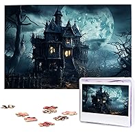 Scary Haunted House Print Puzzles Personalized Puzzle for Adults Wooden Picture Puzzle 1000 Piece Jigsaw Puzzle for Wedding Gift Mother Day