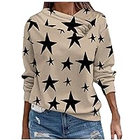 Plus Size Tops for Women Button Pleated Neck Oversized Tshirts Long Sleeve Graphic Printing Basic Work Blouses Tee