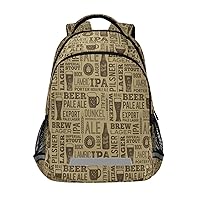 Vintage Wine Beer 1 Backpacks Travel Laptop Daypack School Book Bag for Men Women Teens Kids