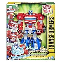 Transformers Toys Bumblebee Cyberverse Adventures Dinobots Unite Roll N’ Change Optimus Prime Push-to-Convert Action Figure, 6 and Up, 10-inch
