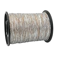 Embroiderymaterial Handmade Twisted Shinning Variegated Metallic Threads for Hand & Machine Embroidery, 450Mtr/Roll, 0.75MM Caramel and Silver
