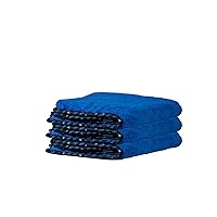 MIC110003 Professional Grade Premium Microfiber Towels, Blue (16 Inch x 16 Inch) (Pack of 3) - Safe for Car Wash, Home Cleaning & Pet Drying Cloths