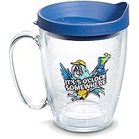 Tervis Margaritaville - It's 5 O'Clock Somewhere - Red Parrot Made in USA Double Walled Insulated Tumbler Travel Cup Keeps Drinks Cold & Hot, 16oz Mug, Clear