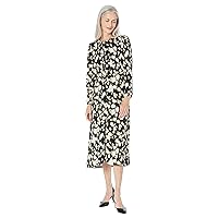 Maggy London Women's Long Sleeve Center Front Waist Ruched Midi Dress