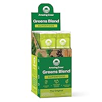 Greens Blend Superfood: Super Greens Powder Smoothie Mix with Organic Spirulina, Chlorella, Beet Root Powder, Prebiotics & Probiotics, Original, 15 Servings (Packaging May Vary)