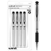uni-ball Signo 207 Impact Stick Gel Pen, 4 Black Pens, 1.0mm Bold Point Gel Pens, Smooth Writing, Archival-Quality Ink, Acid-Free, Superior Comfort
