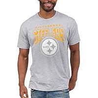 Junk Food Standard Classic Crew Neck, Authentic Details, Unisex Fit, Pittsburgh Steelers-Heather Grey 3X-Large