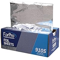 ForPro Professional Collection S Series Pop-Up Foil Sheets 910S, Aluminum Foil, Pop-Up Dispenser, for Hair Color Application and Highlighting, Food Safe, 9” W x 10.75” L, 500-Count