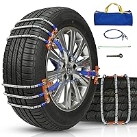 Portable Damping Cable Tire Chain, Anti-Skid Driving Stability Tire Traction Chain, Easy to Install Female Friendly Snow Chains for Emergency Rescue Supplies Reserve