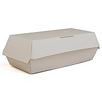 0715 Paperboard White Specialty Sandwich Clamshell Food Container, 7-in. Length x 3-in. Width x 2-5/8-in. Height (Case of 500)