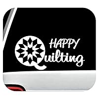 Happy Quilting Decal | Sewing Machine Quilting Block Sticker for Car Window | Love To Quilt | BG 934