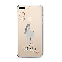 Personalised Clear Opaque Horse (Greys) Pet Phone Case Cover for iPhone Samsung iPhone 6/6s / Grey