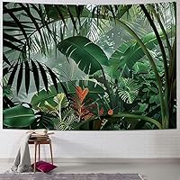 GLIDAX Green Plant Tapestry, Aesthetic Banana Palm Tree Leaves Tapestry Wall Hanging for Bedroom, Tropical Forest College Dorm Tapestry Home Decor (Multi Size)