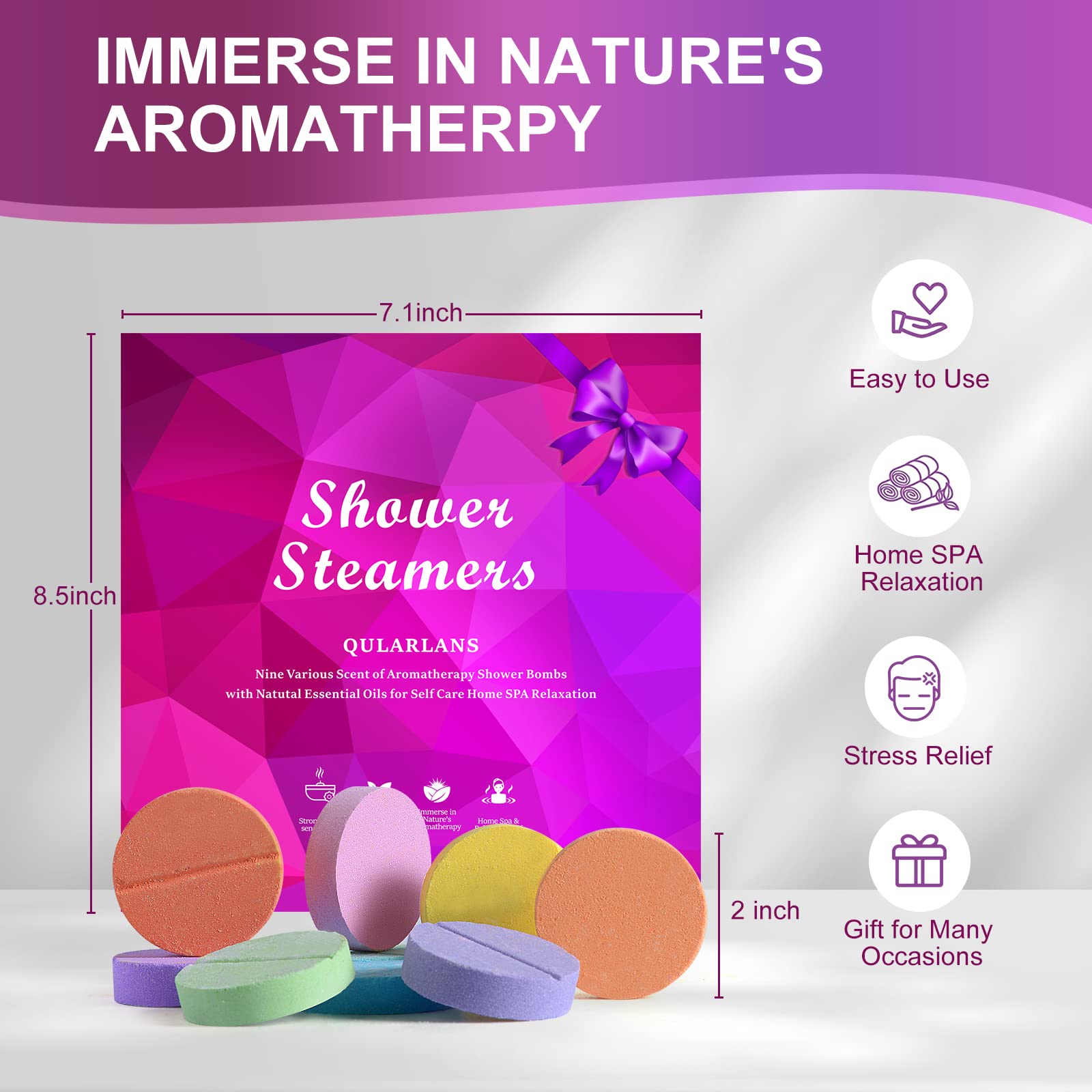 Shower Steamers Gifts for Mom, 9 Variety of Shower Bath Bombs with Essential Oils for Self Care & SPA Relaxation, Birthday Gifts for Women,Mothers Day Gifts, 4-Season Gifts