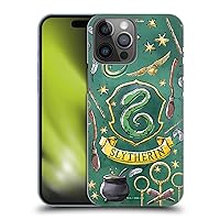 Head Case Designs Officially Licensed Harry Potter Slytherin Pattern Deathly Hallows XIII Hard Back Case Compatible with Apple iPhone 14 Pro Max