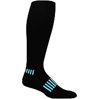 Black/Cyan Standard Athletic Knee-High Soccer Socks