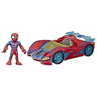 Playskool Heroes Marvel Super Hero Adventures Spider-Man Web Racer, 5-Inch Figure and Vehicle Set, Collectible Toys for Kids Ages 3 and Up
