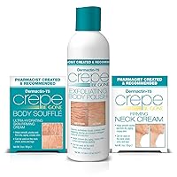 Dermactin-TS Crepe Be Gone 3-Piece Kit - Includes Body Souffle Neck Cream and Body Polish