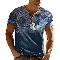 Men's Henley Shirt Short Sleeve Casual Basic Retro Vintage Slim Fit Workout Gym Hiking Henley T Shirts Tops