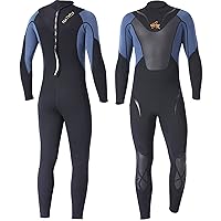 Mens Wetsuit 3mm Neoprene Wet Suit Men, Youth Full Body Shorty Wetsuit for Men in Cold Water, Long Sleeve Back Zip Diving Suits for Water Sports