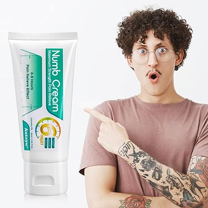 Tattoo Numbing Cream Before Tattoo Odorless and Non-greasy, 6-8 Hours Painless Numbing Cream Tattoo(2.01oz)