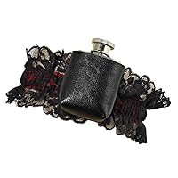 Forum Novelties womens Roaring 20's Gangster Girl Garter and Flask Costume Accessory, Black, One Size US