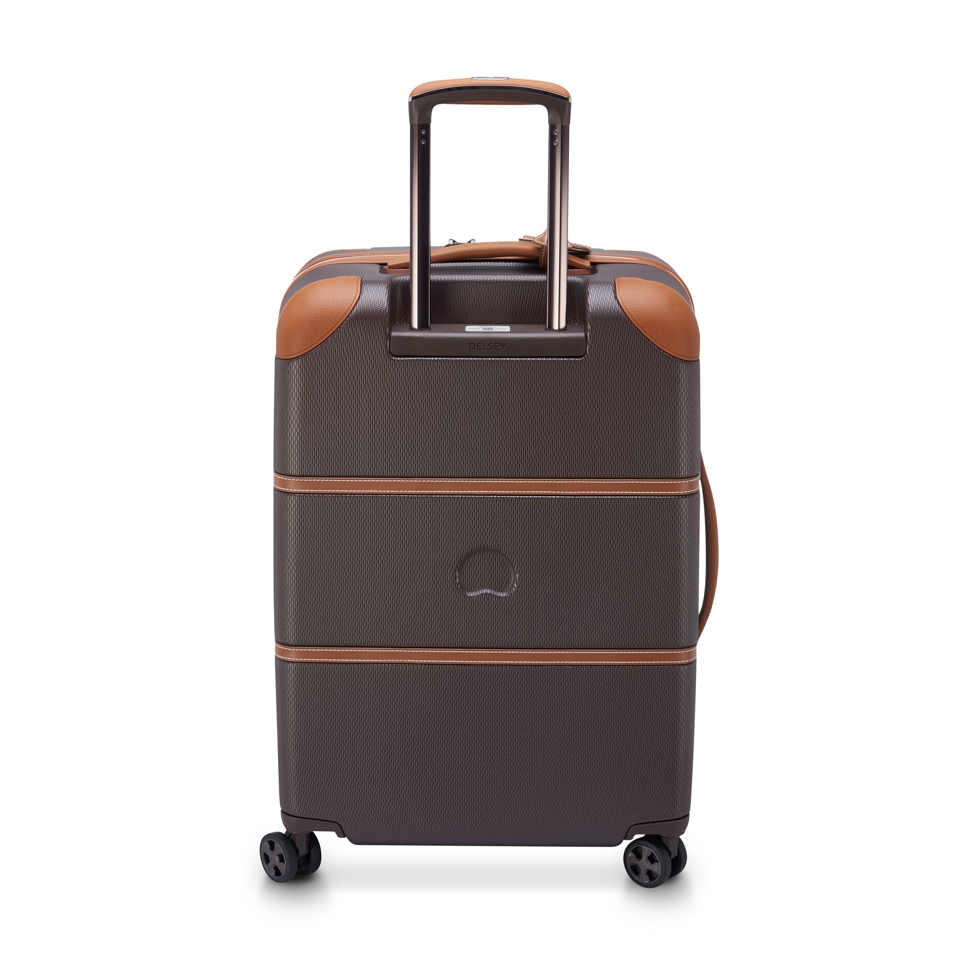 DELSEY Paris Chatelet Hardside 2.0 Luggage with Spinner Wheels, Chocolate Brown, Checked-Medium 24 Inch