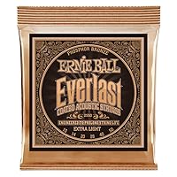 Ernie Ball Everlast Extra Light Phosphor Bronze Acoustic Guitar Strings, 10-50 Gauge (P02550)