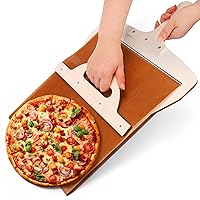 Sliding Pizza Peel,The Pizza Peel That Transfers Pizza Perfectly,Super Magic Peel Pizza,Slide Smart Pizza Shovel with wood Handle,Pizza Spatula Paddle for Indoor & Outdoor Ovens Accessories