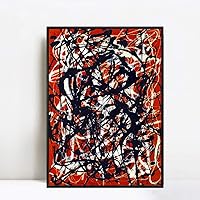 INVIN ART Framed Canvas Giclee Print Art Free Form by Jackson Pollock Abstract Wall Art (24