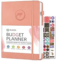 Budget Planner, Budget Book Financial Planner and Expense Tracker Notebook, 12 Month Undated Bill Organizer with Pocket, Stickers, 7.6”x 10.2“ - Pink