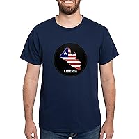 CafePress Flag Map of Liberia Dark T Shirt Graphic Shirt
